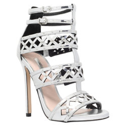 Carvela Garland Studded Stiletto Heel Sandals, Silver